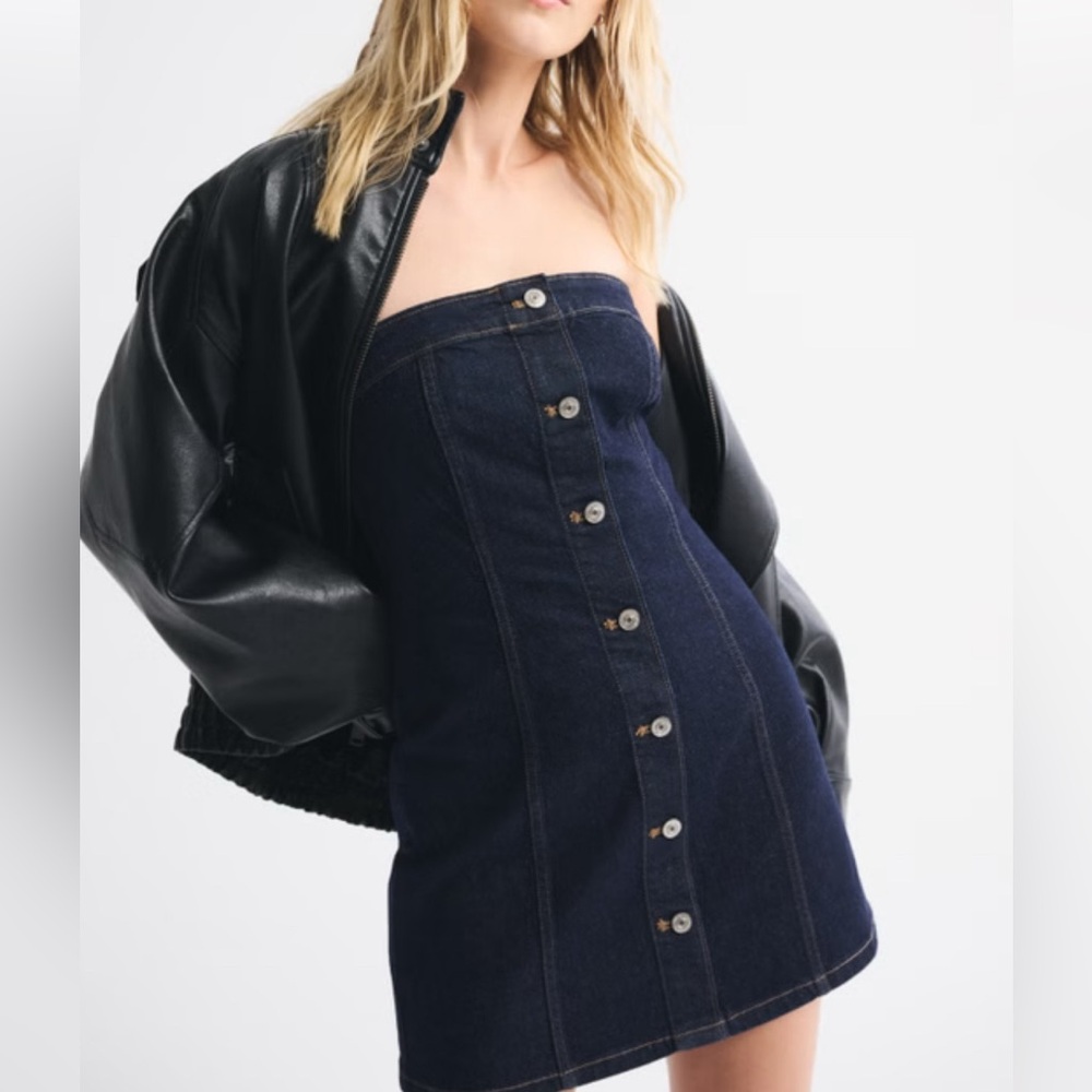 Abercrombie and Fitch Mara Strapless Denim Mini Dress